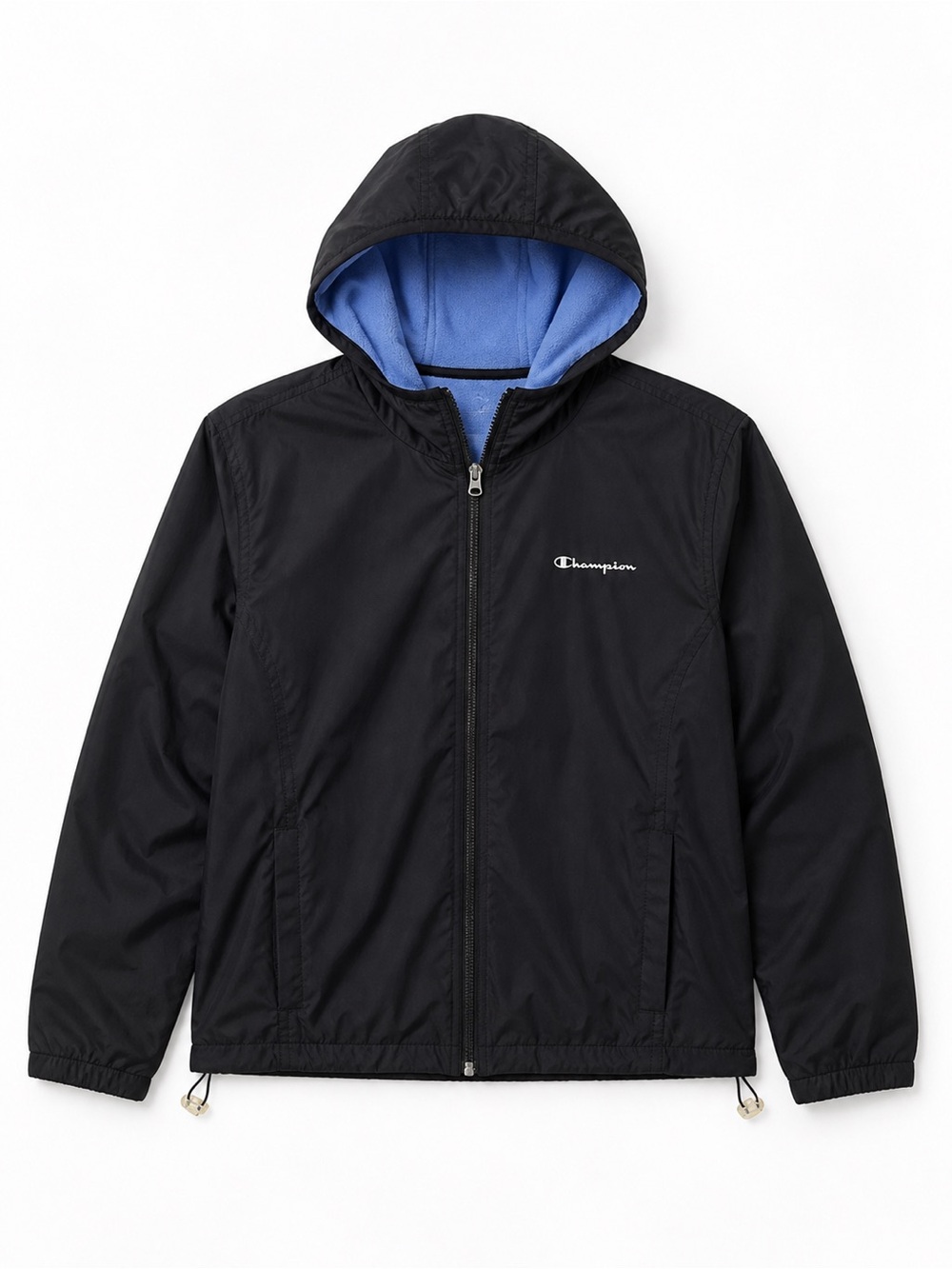 Champion Women’s Windbreaker Jacket Hooded Lightweight Black Medium